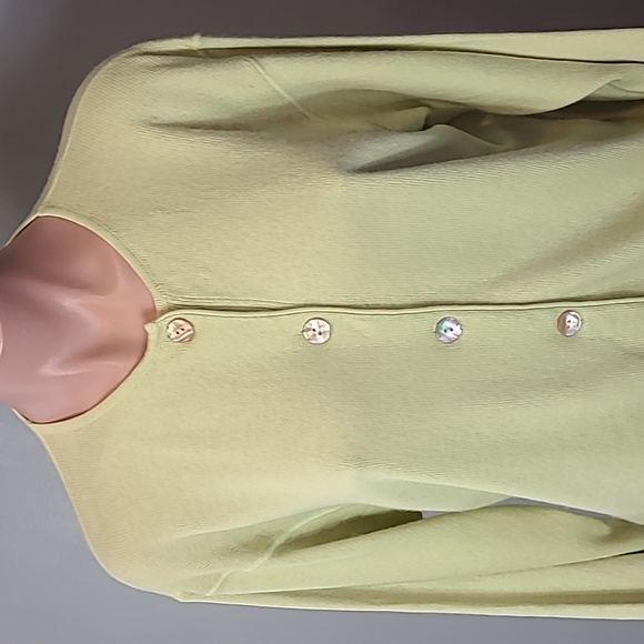 Vintage Silk Cashmere Cardigan Sweater Women‎ Size Large Earth Tone Green Luxury - Picture 2 of 9